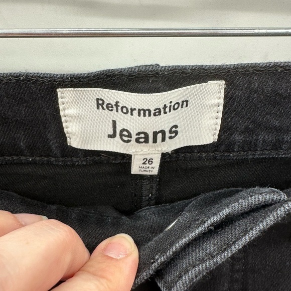 REFORMATION HARPER BLK Sustainable High ultra skinny woman super stretch jean 26 - Picture 6 of 12